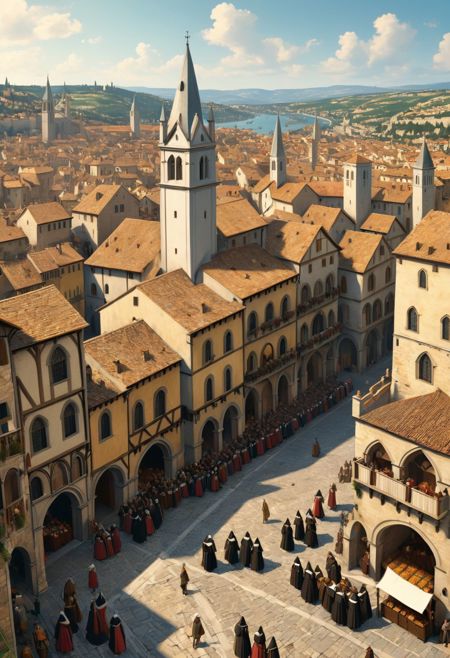 25187-440929675-a beautiful medieval city with warriors nuns, intricate, crowded, 2d, flat color, Painting by Canaletto, masterpiece. ultra deta.jpg